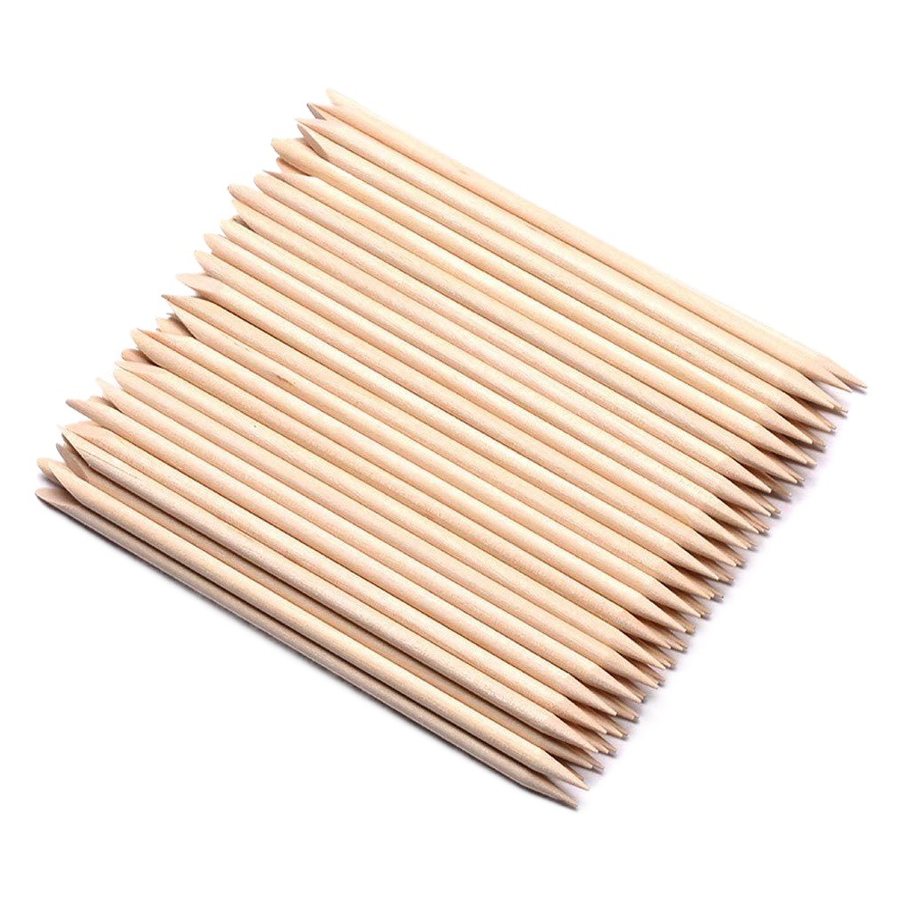 Fuente de la fábrica de limpieza palo de uñas ranura de limpieza palo 50, 100 bolsas de palo de haya Punta de perforación de madera de empuje