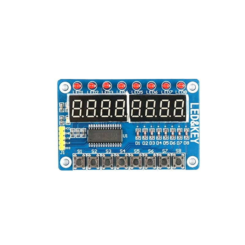 TM1638 button digital tube LED display module (8 -digit digital tube \ LED \ button)