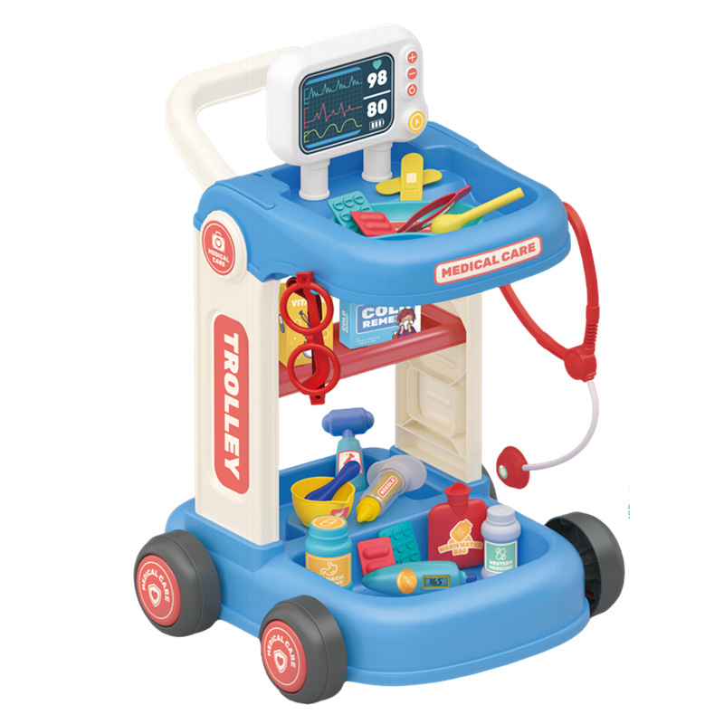 Transfronterizo niños de simulación limpieza escoba cubo carro ECG inyección médica estetoscopio jugar Casa de juguete