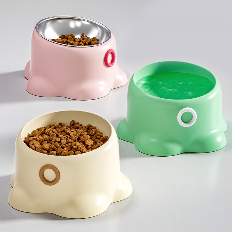 Nuevo tazón para mascotas, tazón para perros y gatos, tazón para mascotas de acero inoxidable, tazón de alimentación para gatos, tazón de agua potable, tazón de alimentación para mascotas, tazón de protección contra derrumbe