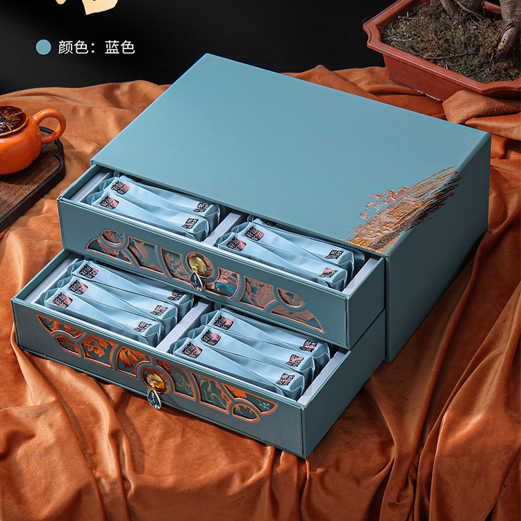 高档茶叶包装盒空礼盒通用长条摆泡一斤装红茶大红袍岩茶肉桂空盒