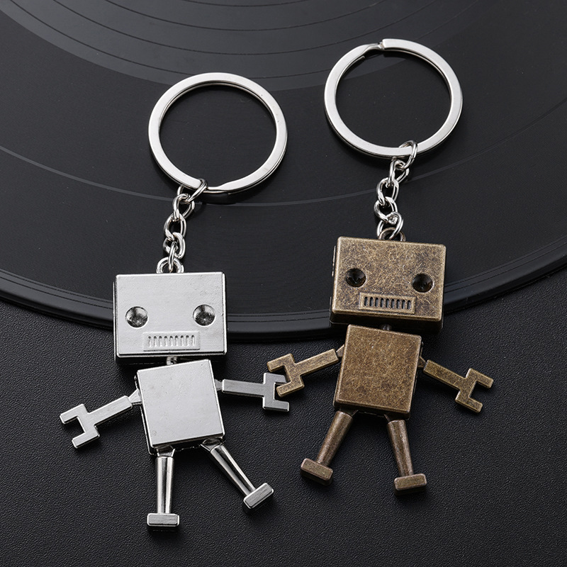 Creative Personality Robot Metal Keychain Pendant Cute Movable Hand and Foot Key Chain Key Ring Creative Personality Robot Metal Keychain Pendant Cute Movable Hand and Foot Key Chain Key Ring