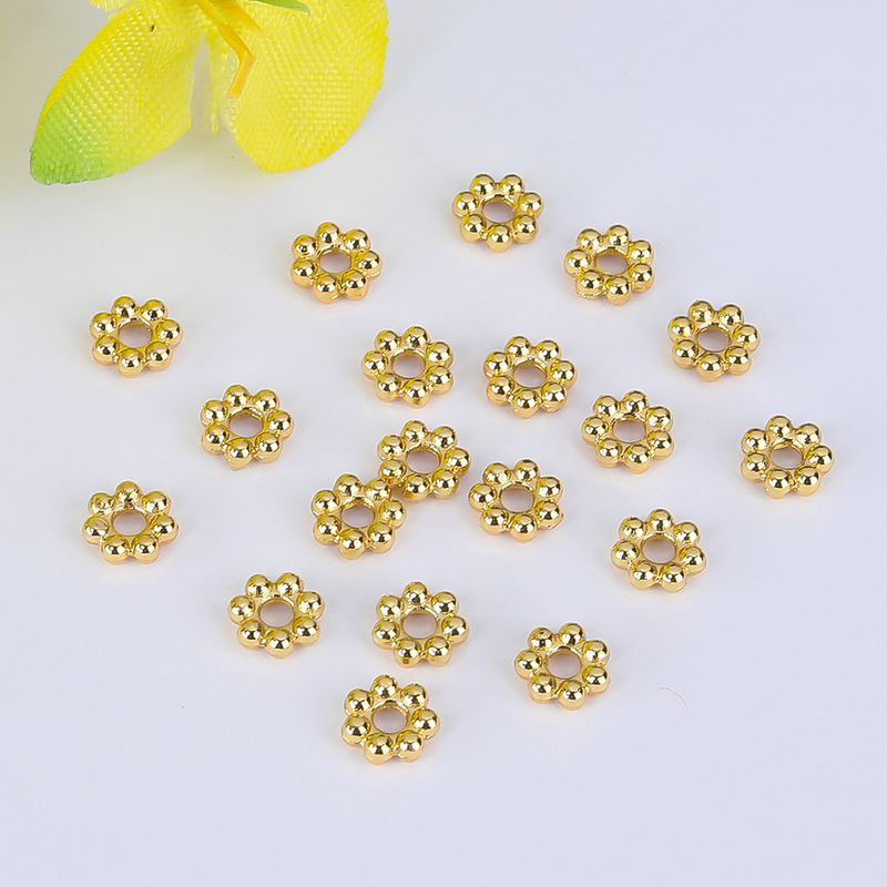 14K Gold-Filled Color-Preserving Snowflake-Shaped Spacer DIY Accessory Bracelet Necklace Spacer Bead Spacer Jewelry Accessories Wholesale