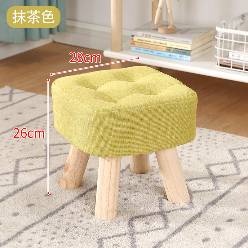 Taburetes de tela creativos pequeños taburetes caseros adultos sofá taburetes sala de estar dormitorio red roja taburetes de madera sólida silla pequeña