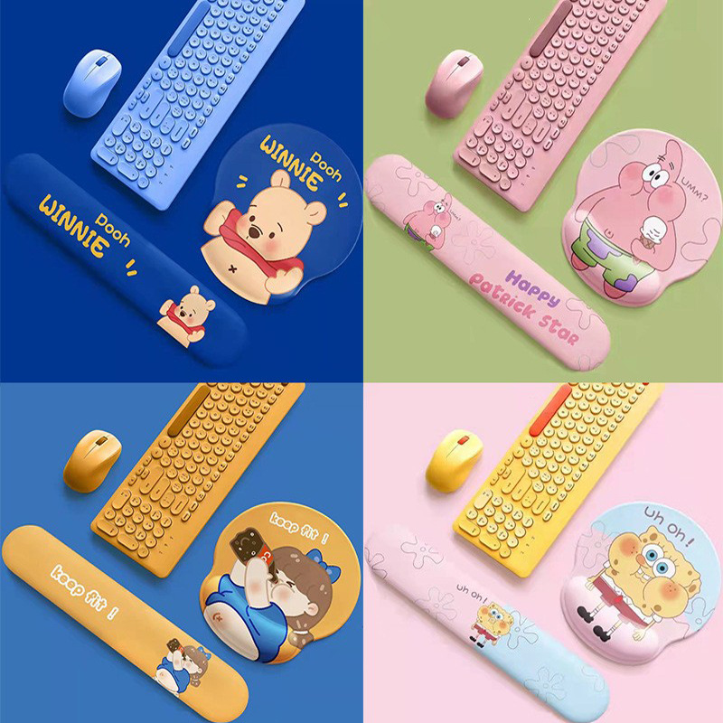 만화 마우스 패드 손목 마우스 패드 소녀 소프트 패드 귀여운 손목 패드 3D 실리콘 손목 패드 손 지원 세트