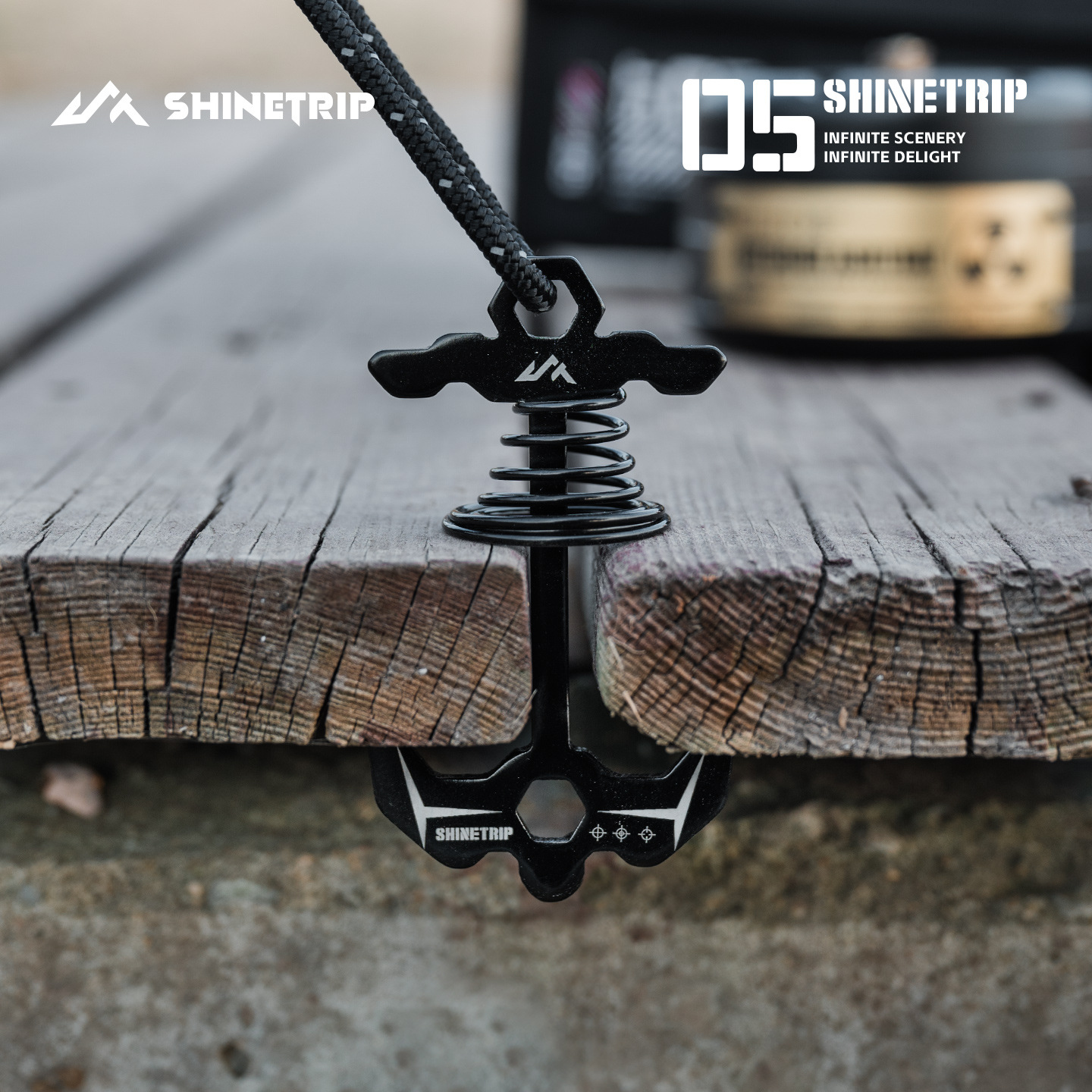 Shinetrip Tactical Style Outdoor Camping Tent Fishbone Ground Stakes Multifunctional Metal Spring Buckle Ground Stakes