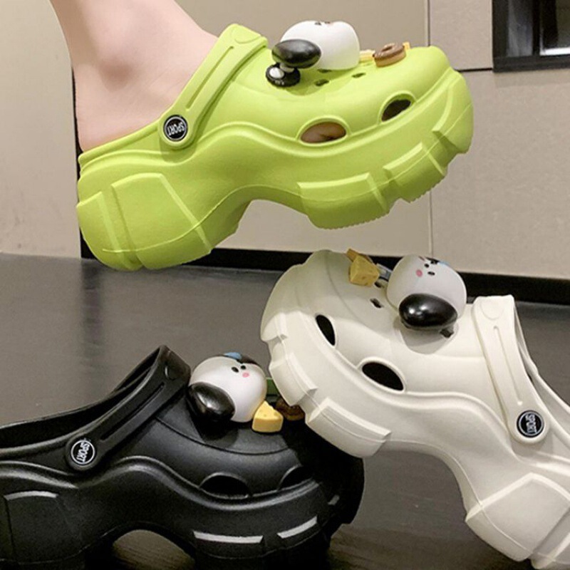 in stock Quick-hair EVA Hole Shoes Women's Summer Outer Wear Feeling Increased Thick Sole Non-slip Fashion Internet Popular Cute