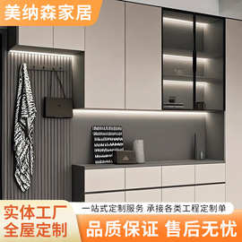 玄关入户柜储物鞋柜家用入户门收纳大容量可增加挂衣区多功能区