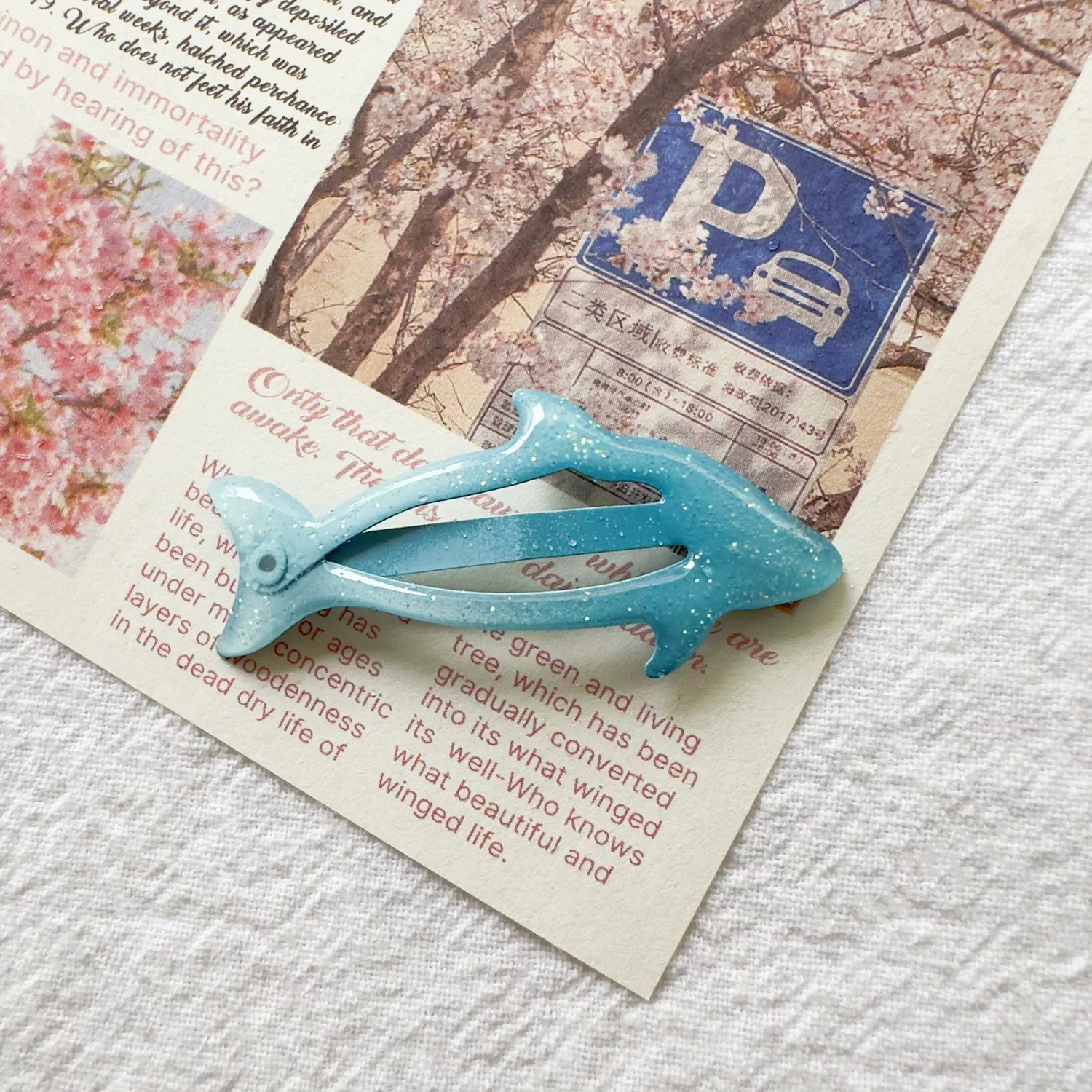 Аксессуар для волос заколка Blue dolphin BB — стиль Y2K, сладкое лето, маленькая защелка