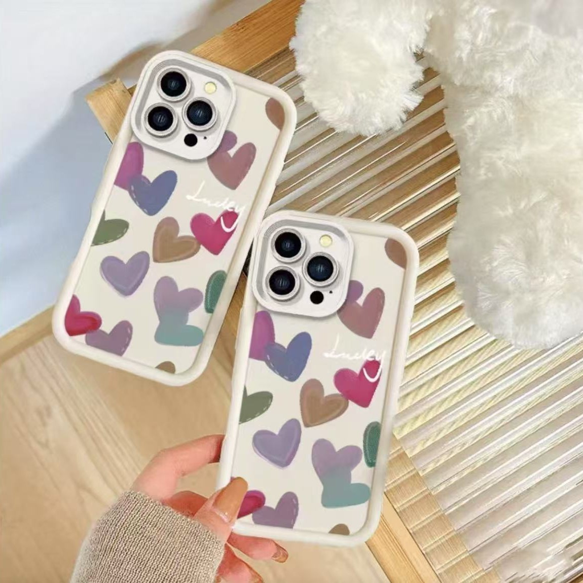 Múltiples amor Aplicación transfronteriza iPhone 16pro funda para teléfono móvil Apple 15 Japón y Corea del Sur 14/13promax nuevo 12