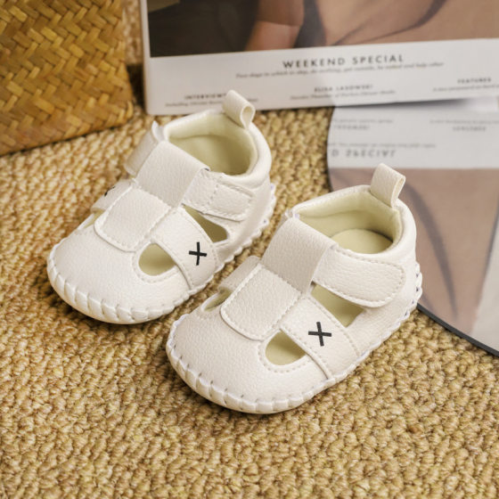Summer New 0-1 Year Old Baby Toddler Shoes Sandals Soft Rubber Bottom PU Upper Non-slip Waterproof Breathable