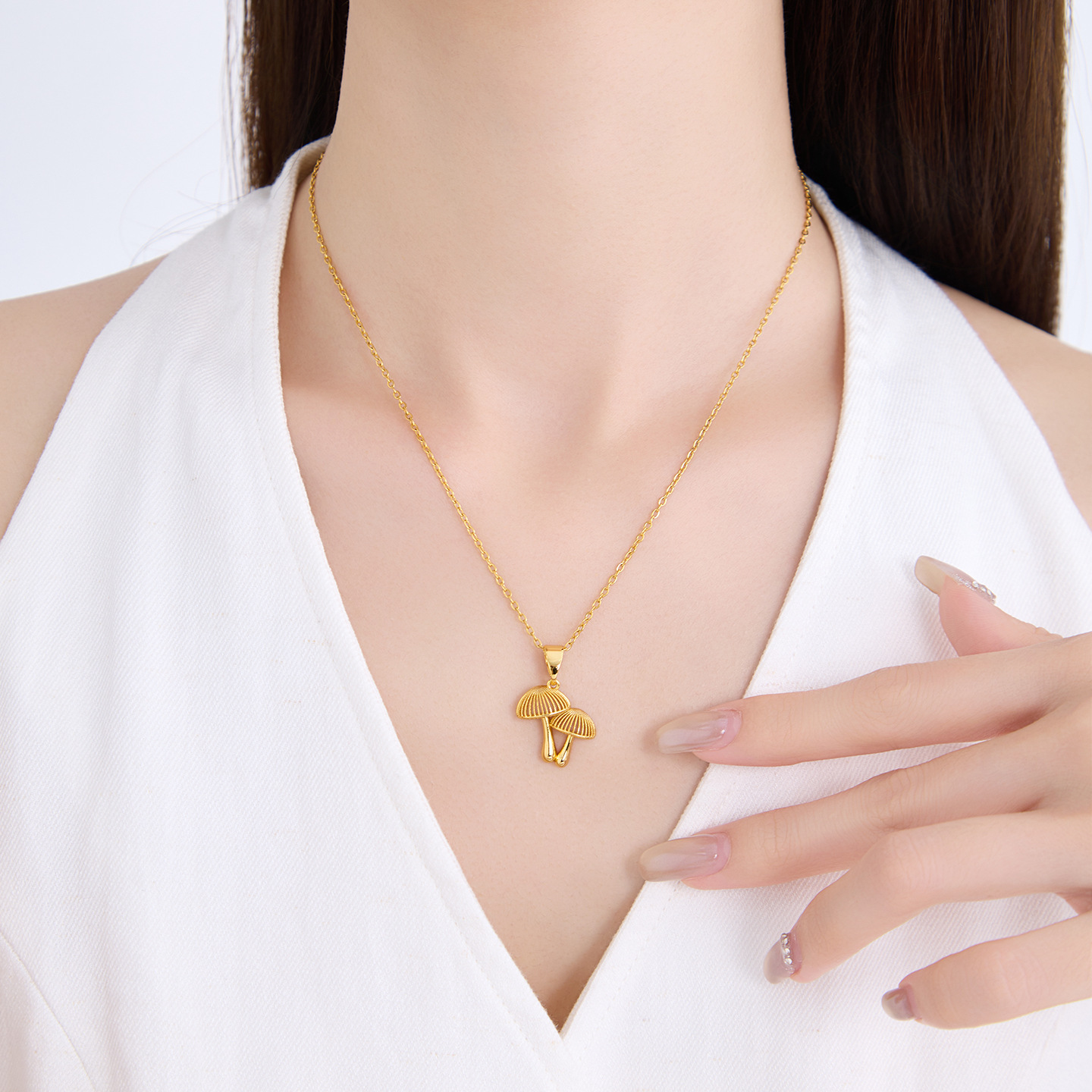 Colgante con Forma de Hongo Calado de Aleación de Cobre, Galvanizado, para Mujeres