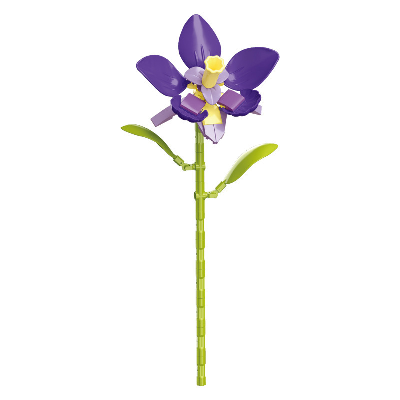 钻马积木花永生花束抱抱桶仿真花小颗粒积木DIY玩具七夕女生礼物|undefined