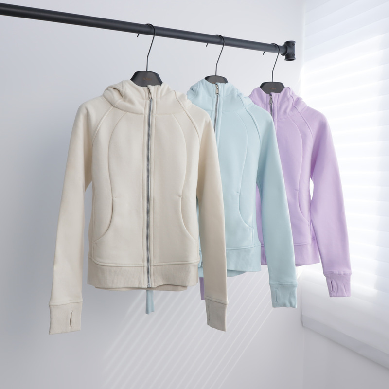 (in Stock) Scuba Slim-Fit Sweatshirt with Fleece Lining, Hooded Zip-Up Sweatshirt, Slimming Casual Sports Jacket for Women