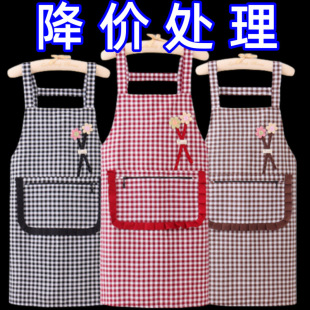 Pure Cotton Apron Kitchen Breathable Fashion Apron Adult Zipper Pocket Work Clothes Women's Outer Wear