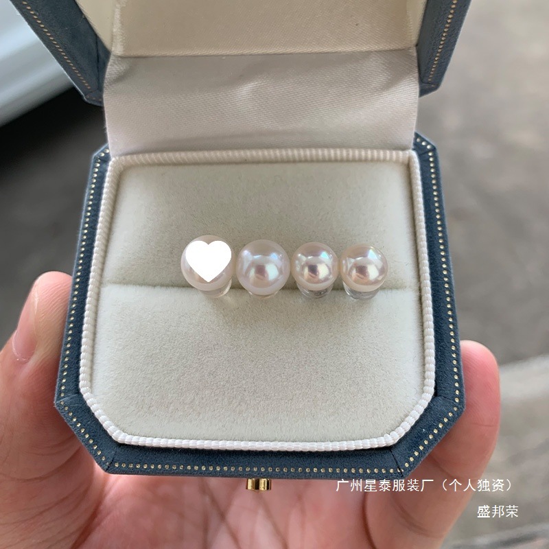 완벽한 둥근 진주 귀걸이, 강한 빛, 내츄럴 화이트 귀걸이, 금도매 은귀걸이, 담수휴가, 한 번에 세 정액 지불