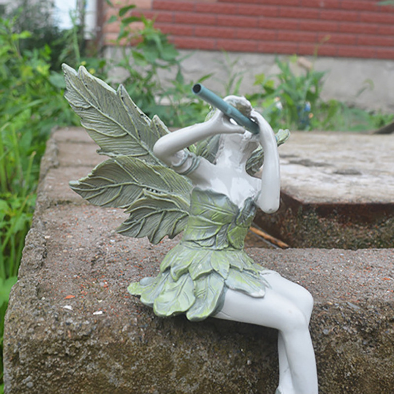 2023 cross-border style trendy flute Xifeng fairy garden Garden Garden home decoration sculpture resin crafts