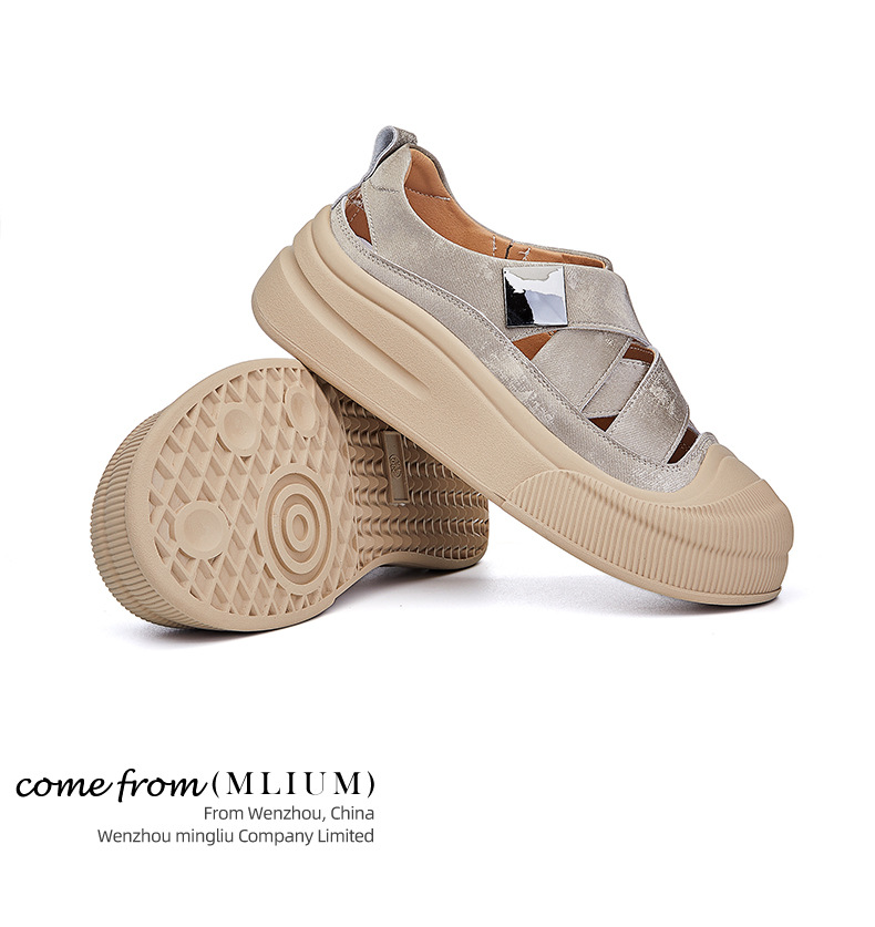 Genuine Leather White For Women 2026 Summer New Hollow Breathable Casual Thick Sole Height Increasing Sneakers High-End_vogvips.com