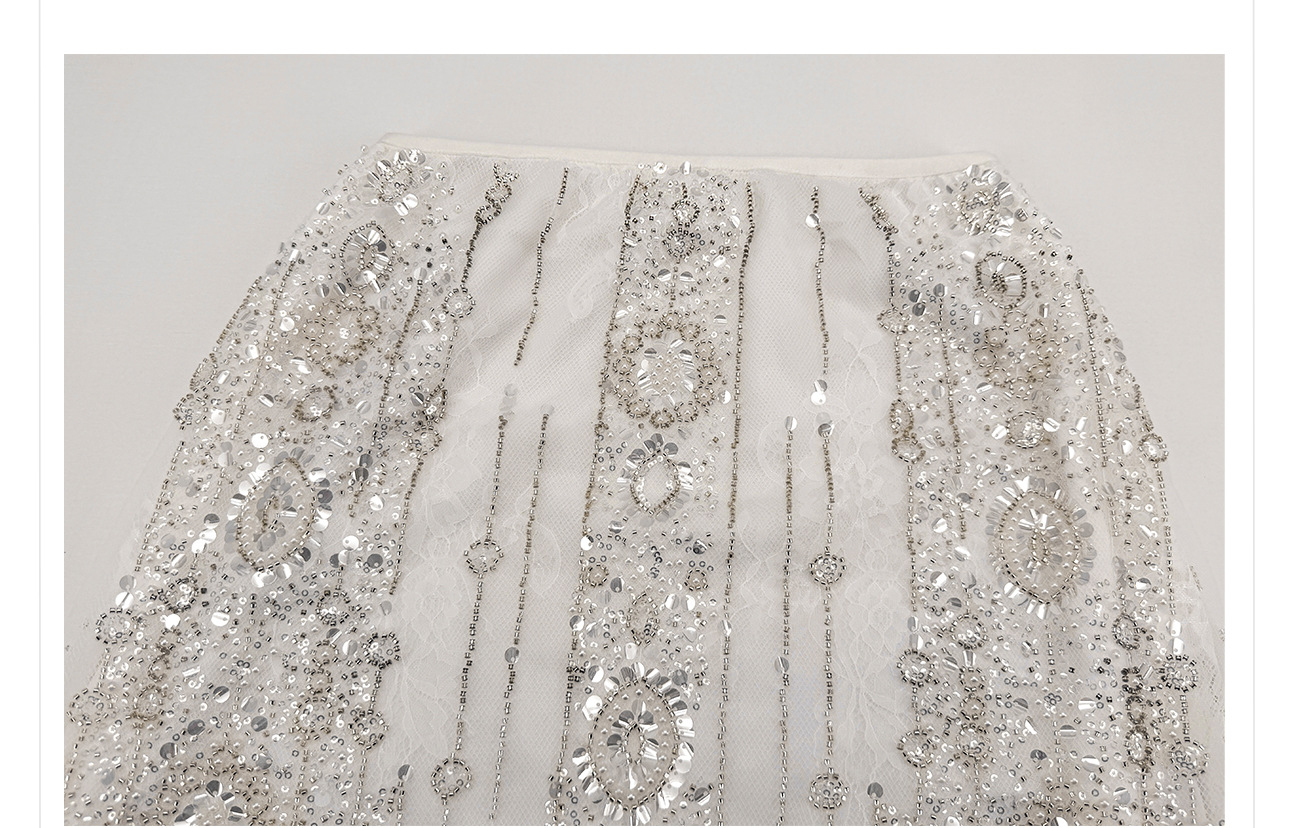 Set áo vest gile và chân váy midi thêu đính cườm phong cách Tân Trung Hoa — bộ đồ, nửa váy, Trang chủ chi tiết 16