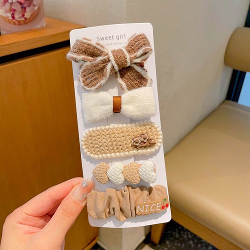 Cute clip de dibujos animados clip de borde conjunto frente cejas clip de cabello para chicas clip de BB otoño invierno de alta sensibilidad adornamiento de cabello tocado