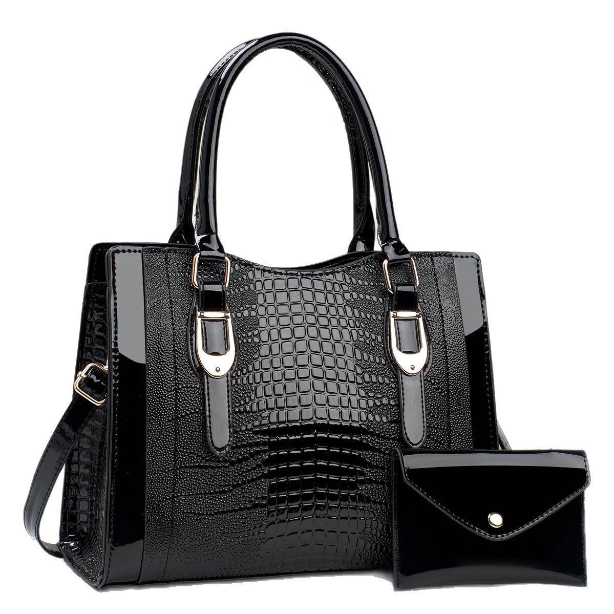 Bolsas de dos piezas, bolsas de gran capacidad, bolsas de mano con patrón de cocodrilo, bolsas de hombro casuales de moda, bolsas de mochila transfronterizas.