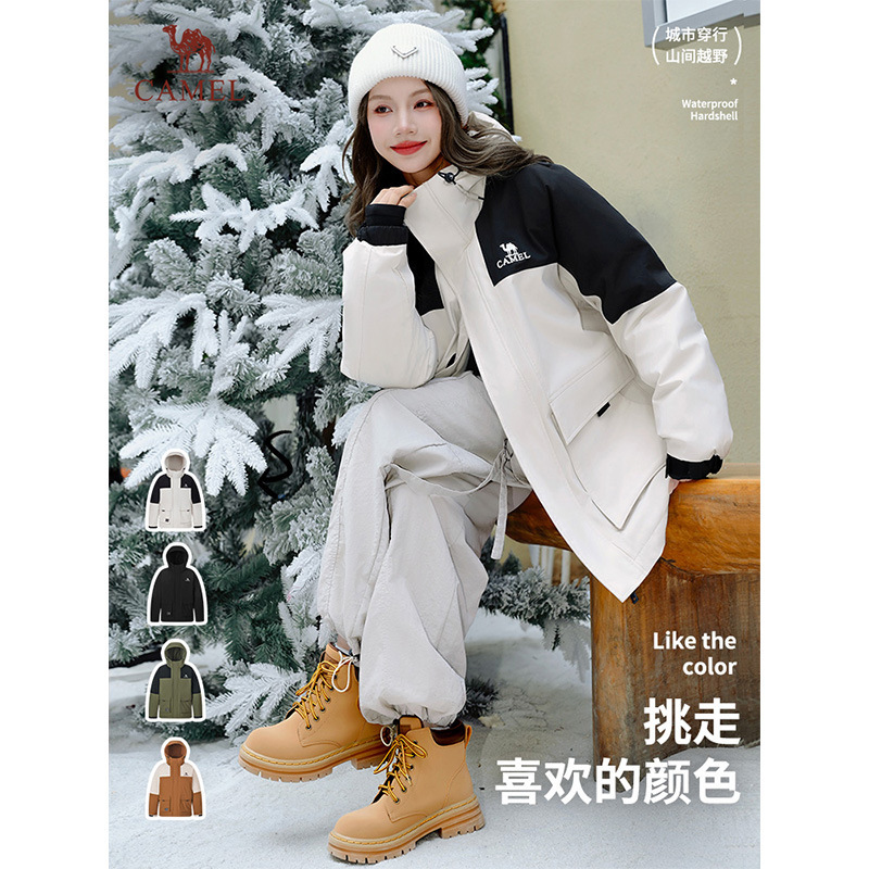 Camel down Jacket Women's Autumn and Winter 2025 New Hooded Thickened Workwear Men's Parka Couple Outdoor Warm Jacket