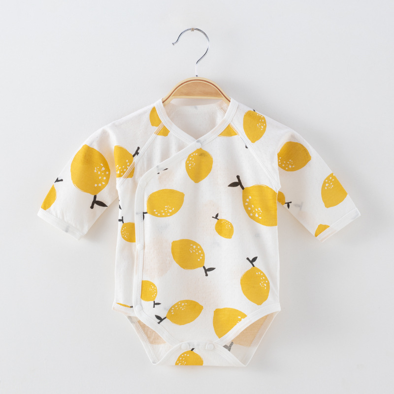 Bebé recién nacido vaina algodón recién nacido bebé primavera y otoño invierno ropa manga larga tocando fondo sin hueso mono mameluco