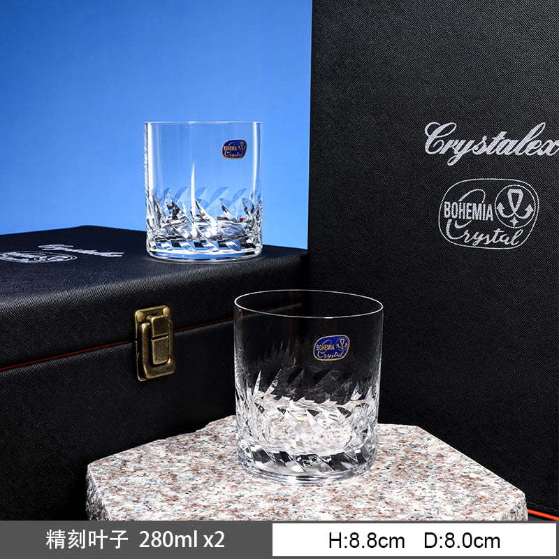 Caja de regalo de whisky de alta calidad importada de la República Checa, regalo de alta calidad, tazas de vino de cristal de corte de Edo