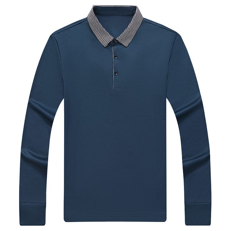 2022新款厂家直销春秋季男士长袖T恤青年休闲时尚纯色Polo打底衫