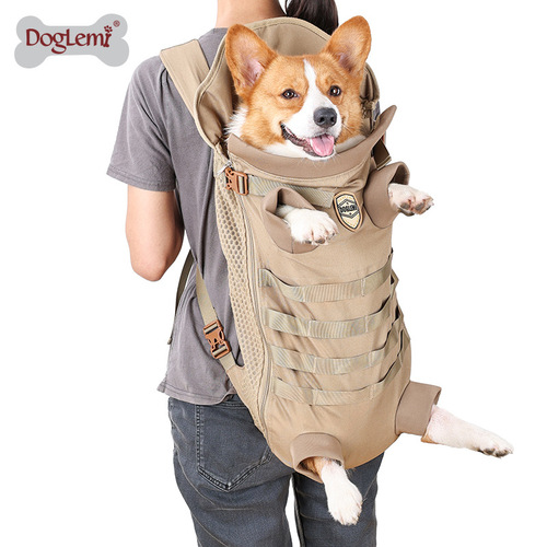 Pet backpack, special dog backpack for small and medium-sized dogs, comfortable and breathable tactical dog backpack for outings