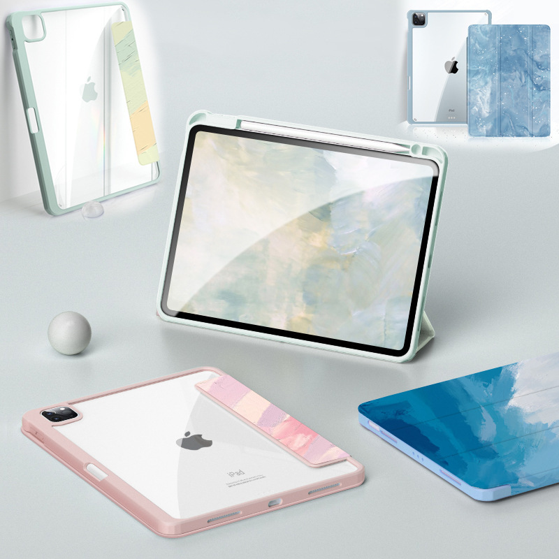 Suitable for Air7 Transparent Ipad11 Protective Case Acrylic 13 Anti-Bend Pro 11inch Pen Slot 10.9 Tablet