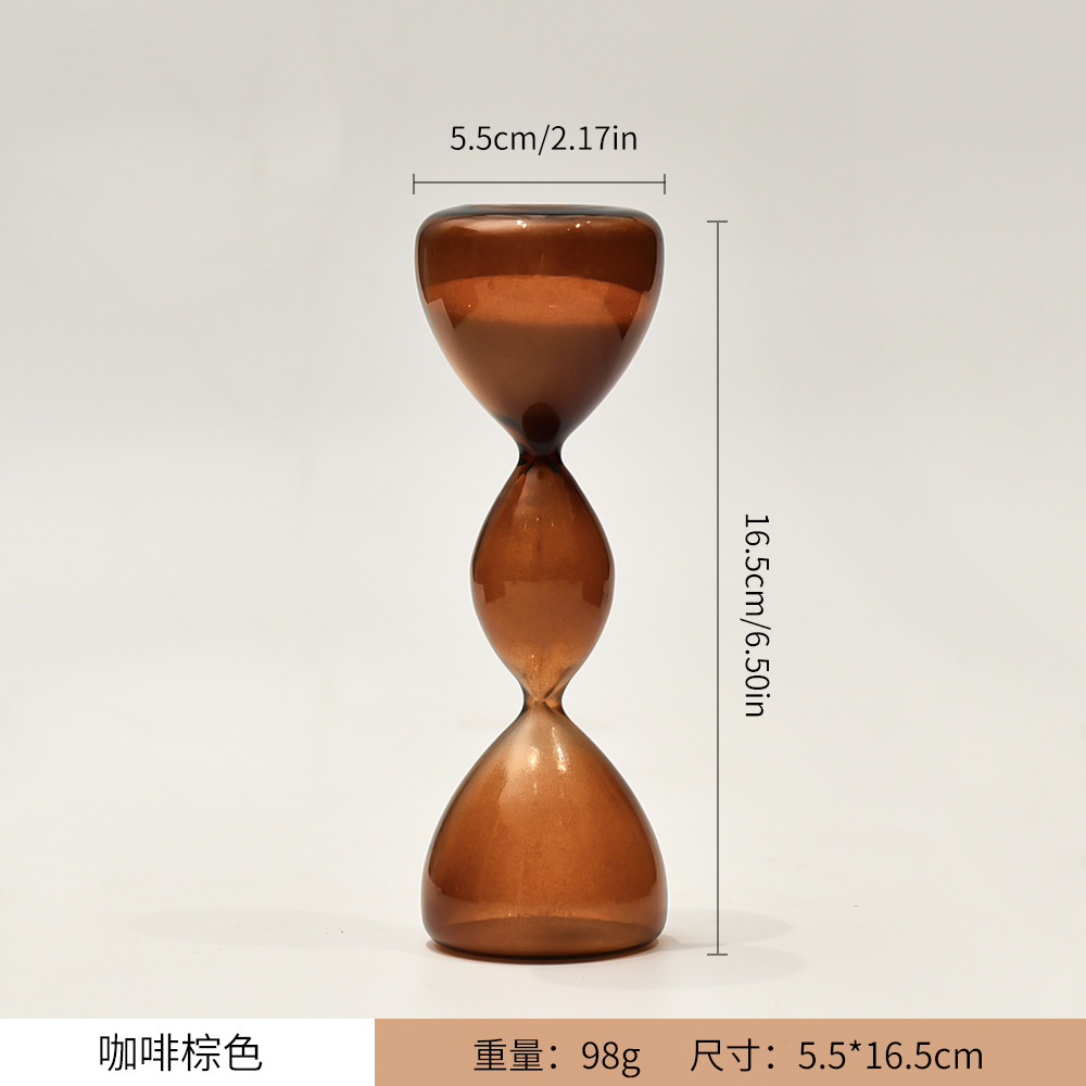 Reloj de arena de vidrio creativo Tres capas de color reloj de arena temporizador personalidad estilo moderno fabricante de decoración del hogar al por mayor image 6