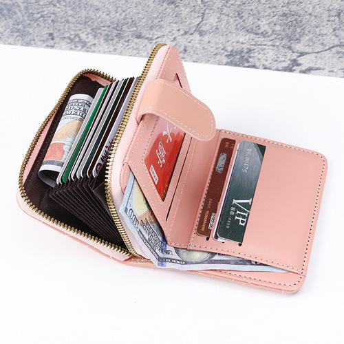 ins new rhombus European and American fashion women's small wallet female short student Korean version coin purse female card holder wallet
