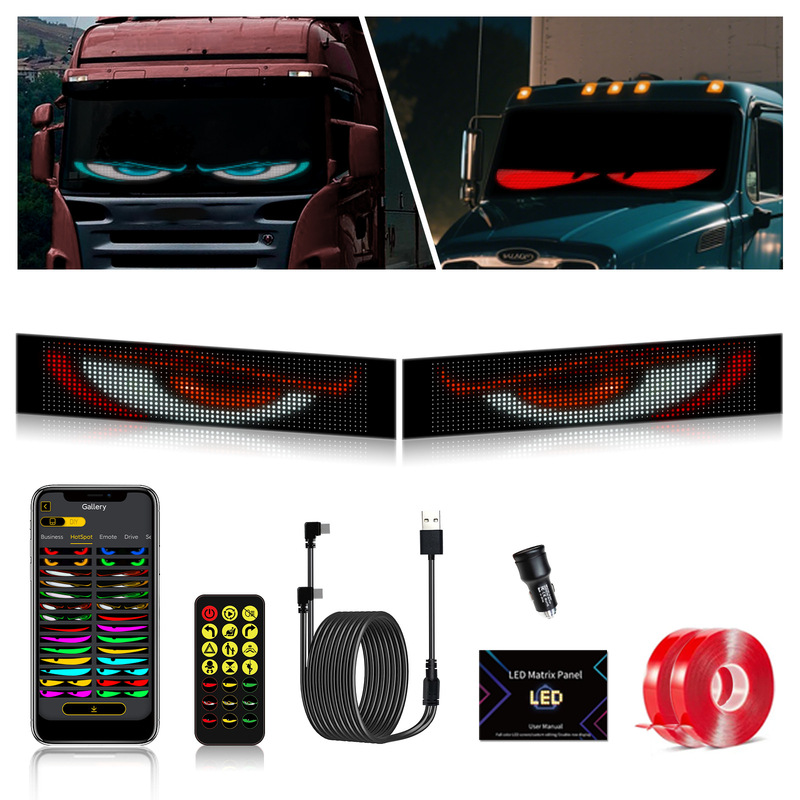 クロスボーダー LED 車ソフトスクリーン USB 車柔軟な広告スクリーン APP Bluetooth ウィンドウガラス悪魔の目ソフトスクリーン|undefined