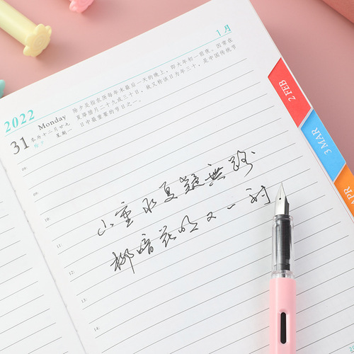 Macaron Color Elementary School Posture Practice Writing Refillable Ink Cartridge EF Sharp 0.38mm Pen Wholesale