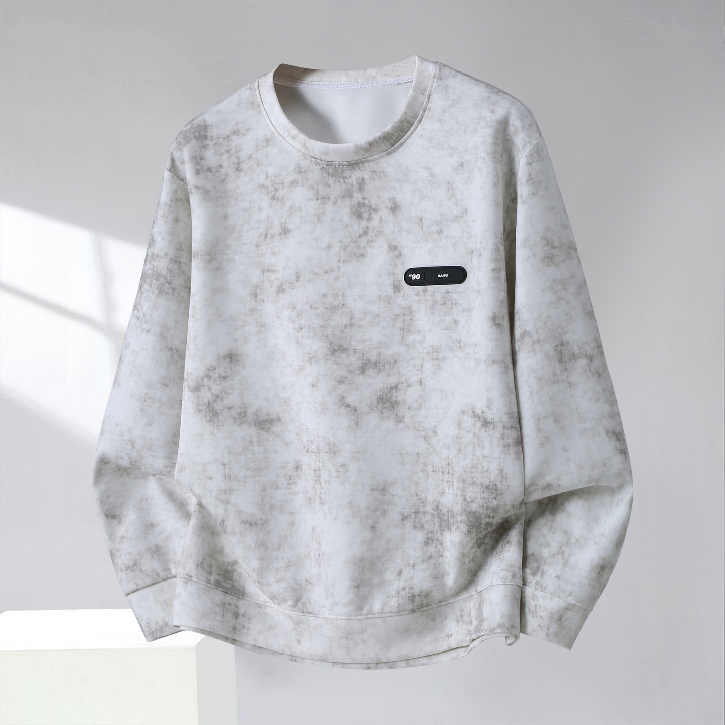 New autumn men's plus-size set: loose tie-dye sweatshirt and casual studded trousers two-piece set, extra-large size for men