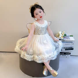 女童巨好看连衣裙夏装2026新款儿童夏季生日礼服宝宝网纱公主裙子