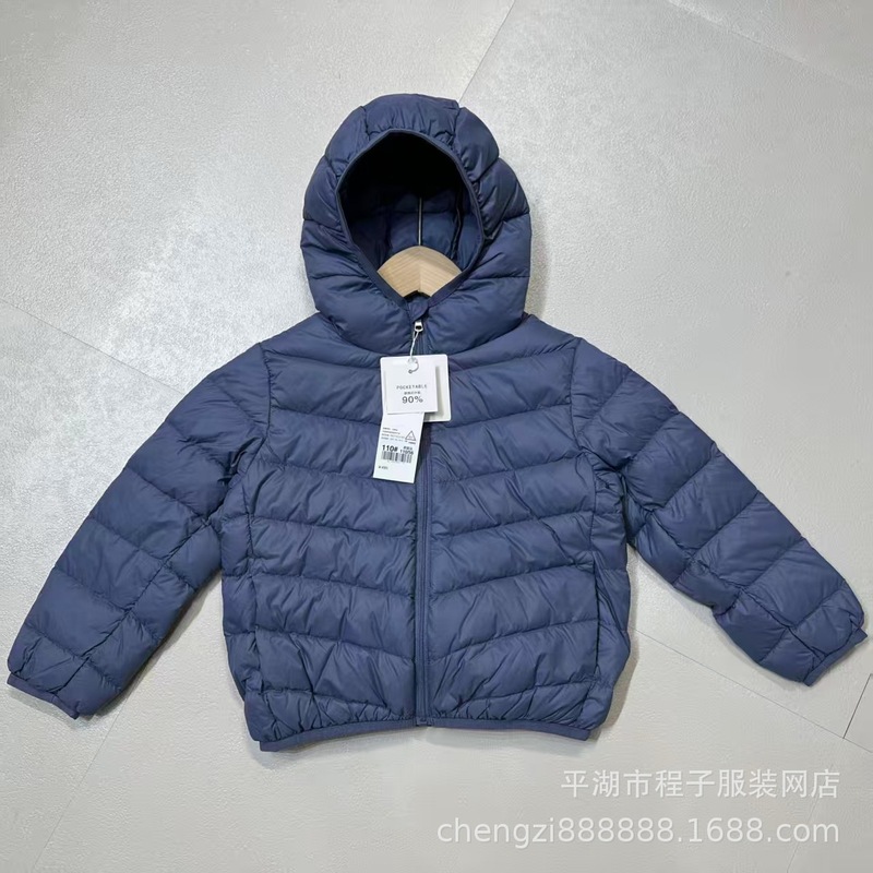 新款儿童90白鸭绒超轻保暖轻便连帽羽绒服外套男童女童中大童宝宝|undefined