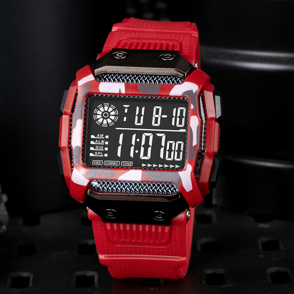 Reloj electrónico de deportes al aire libre de estudiantes de escuela secundaria de tendencia reloj electrónico de alarma de luz nocturna multifuncional al por mayor