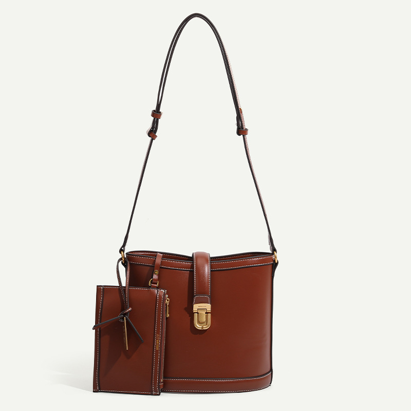 Korean Joyosoi Bucket Car Jingyuan Same New Cowhide Shoulder Genuine Leather Crossbody Mother Women's Bag_voghion.com