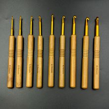 跨境热销竹柄碳化钩针手工毛线玩偶包包diy编织工具毛衣钩针套装