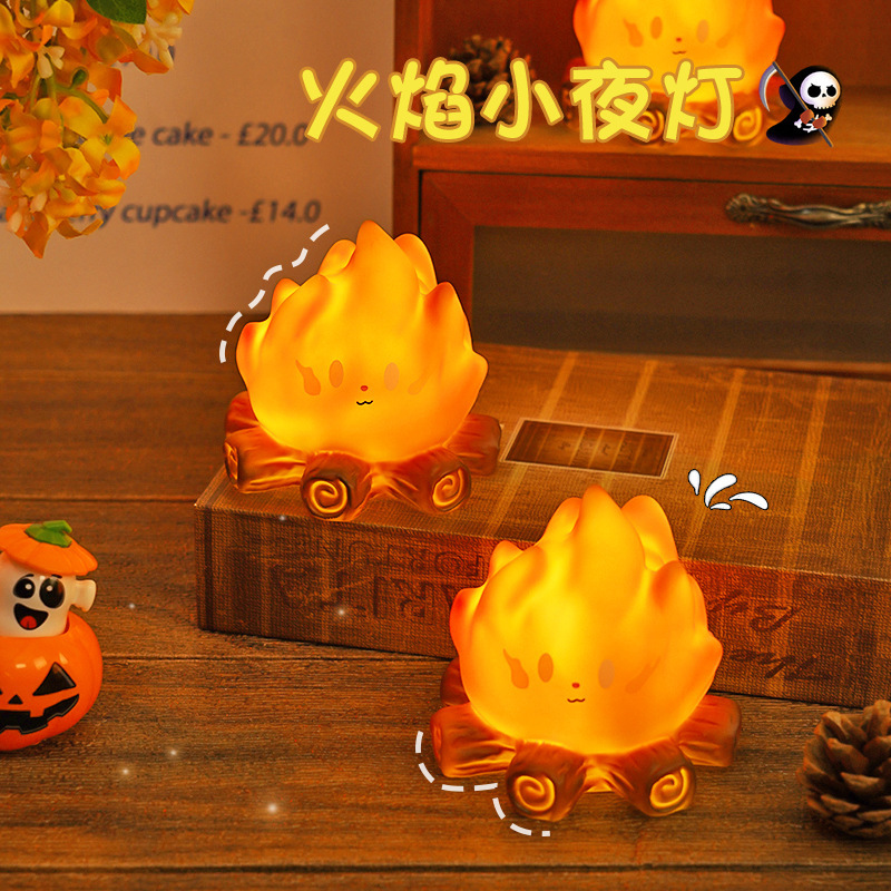 Creative Cartoon Flame Night Light Led Electronic Candle Light Bar Party Decoration Atmosphere Light Desktop Ornament