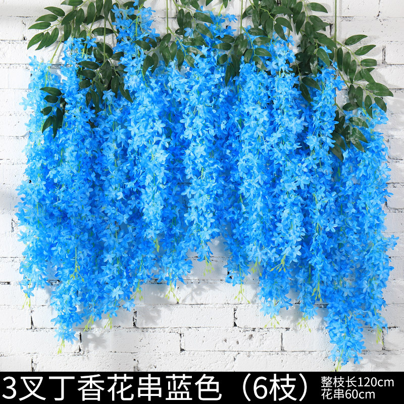 3 포크 라일락 꽃 끈 블루 6 가지)