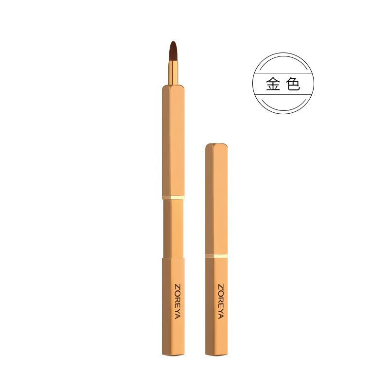 Zhuolia cuadrado retráctil lápiz labial cepillo herramientas de maquillaje labial cepillo de maquillaje portátil cepillo de labios personalizado