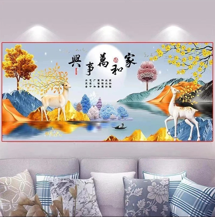 Mona Lisa Royal Cross Stitch Home and Prosperity Dream Elk bordado de hilo hecho a mano 46 colores bordado completo sin contorno