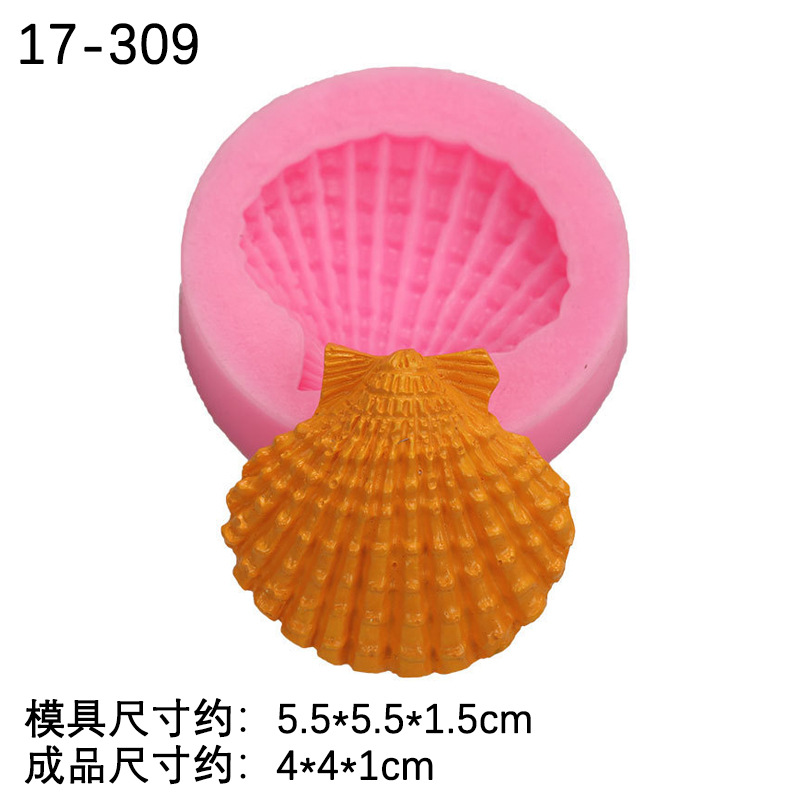 Marina pulpo Shell ritmo seco molde de silicona fondant DIY herramienta para hornear chocolate decoración la torta