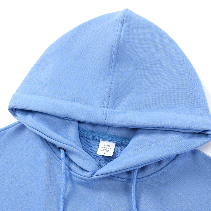 310克重 純棉雙層帽落肩寬鬆連帽衛衣圓領套頭春秋寬鬆純棉毛圈