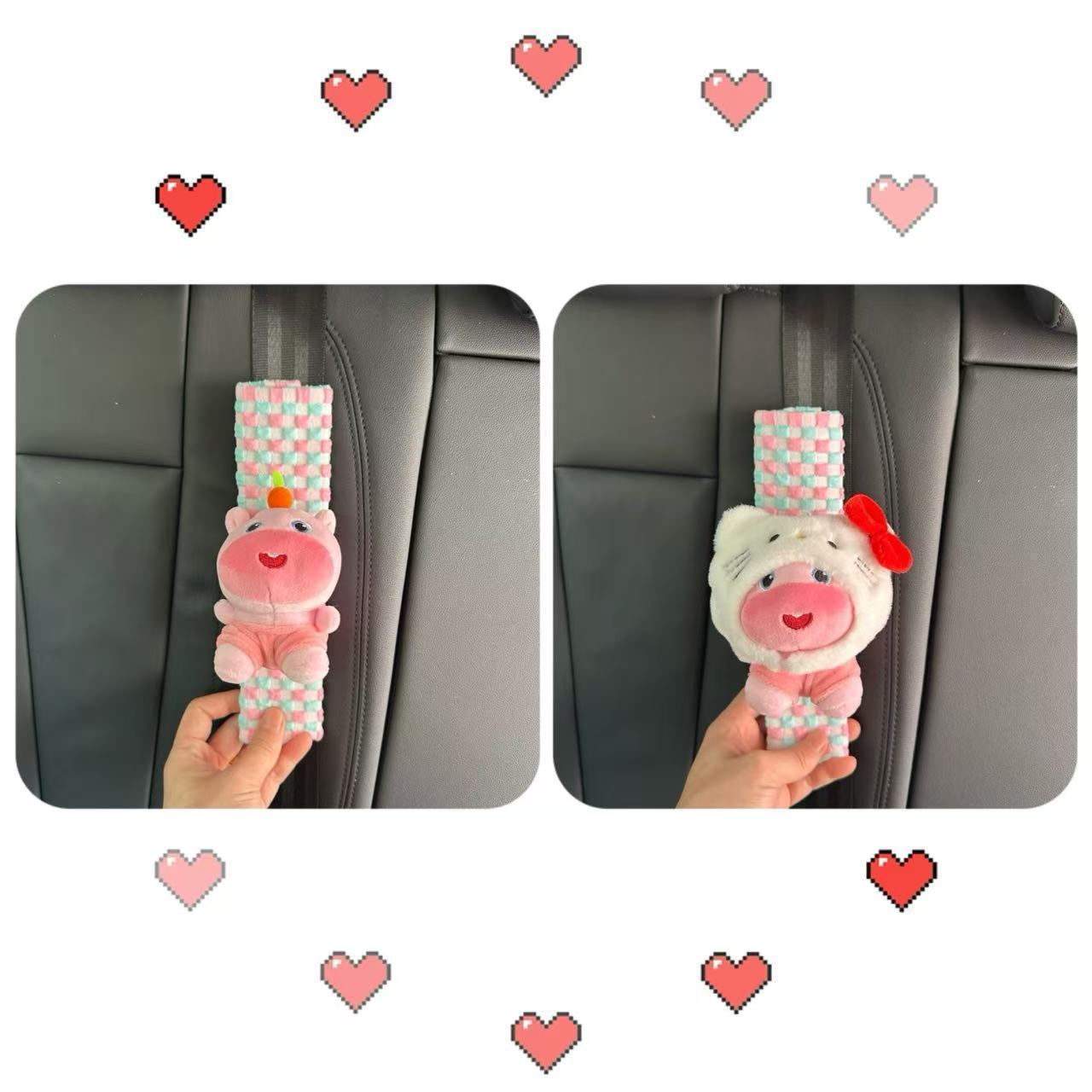 Plush Capybara Lulu Car Seatbelt Shoulder Pad Cartoon Protective Cover Anti-Scratch Clothing Cute Decorative Item Creative
