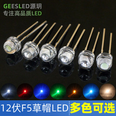 Led電球12ボルト超ハイライト4.8mm麦わら帽子プラグインled自動車ランプ9-13v乱視f5発光ダイオード