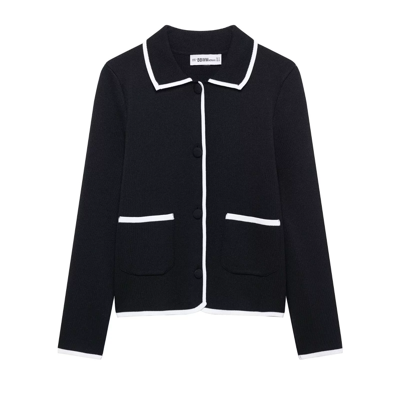ZA2025 spring new European and American style women's color-blocked trim knitted jacket 4192031 mini skirt 4192032